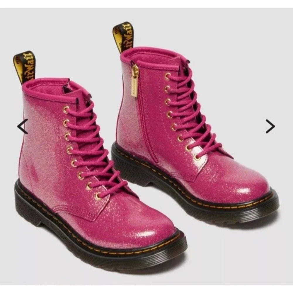 New Dr Marten Airwair Glitter Pink Fuchsia Big Girls Boots 1460 Sz Us 4 Uk 3